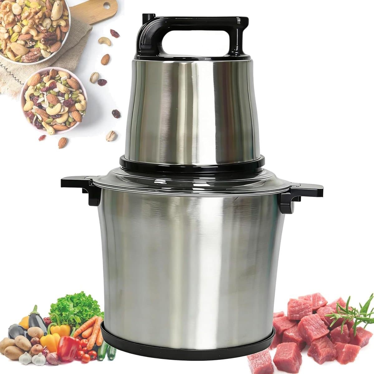 Keukenmachine Vleesmolen - Keukenapparaat - Grote porties maken - 12 liter RVS kom - 800W - Zilver — afbeelding 1