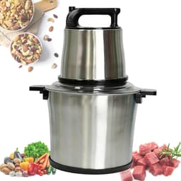 Keukenmachine Vleesmolen - Keukenapparaat - Grote porties maken - 12 liter RVS kom - 800W - Zilver — thumbnail 1