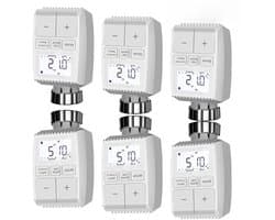 Slimme Thermostaat - Temperatuurregelaar - Energie Besparen - Spraakbesturing - 6 Stuks - Wit