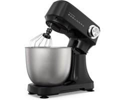 Keukenmachine 4,5 Liter – 300W Keukenmixer met 12 Snelheden & Pulsfunctie, RVS Mengkom, Deeghaak, Menghaak & Garde – Compacte Standmixer voor Brooddeeg, Cake en Room
