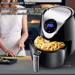 Lucht Friteuse - Oven Frituurpan - Gezond Eten - Digitale Touch Control - 4.5L Capaciteit - Groen — thumbnail 4
