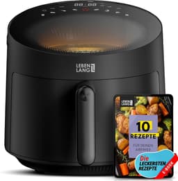 Hete Lucht Frituur - Airfryer Frituur - Gezond Koken - 8 Programma's Touch Display - 5 Liter Capaciteit - Zwart — thumbnail 1