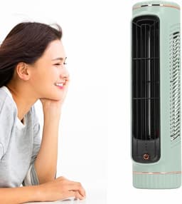 Bladloze Ventilator - Tafelkoeler Bureau - Persoonlijke Koeling - Stil Oplaadbaar - 2667 cm Hoog - Groen — thumbnail 5