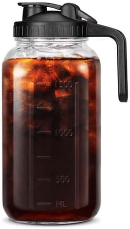 Dailygoods- Cold Brew Koffiezetapparaat 2000ml - Dikke Glazen Kan - Roestvrijstalen Filter - Lekvrij Deksel - Vaatwasmachinebestendig - Eenvoudig te gebruiken - Koffiekan — thumbnail 1