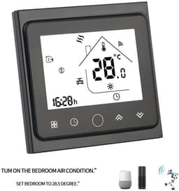 Slimme Thermostaathoes - Digitale Kamerthermostaat - Verwarmingsregeling - WIFI en Spraakbesturing - 95-240V - Wit — thumbnail 5