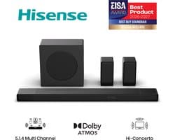 Hisense AX5140Q – Soundbar met draadloze subwoofer en draadloze surround speakers - 5.1.4 kanalen – 600W – Dolby Atmos