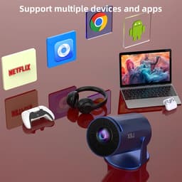 Mini Beamer met WiFi 6 en Bluetooth 5.2 – Android 11 – 200 ANSI – 4K Ondersteuning – 180° Draaibaar — thumbnail 5