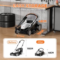Accu Grasmaaier - Elektrische Grasmaaier - Gazon Onderhoud - Borstelloze Motor - 43 cm Snijdbreedte - Zwart — thumbnail 2
