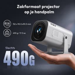XGODY Gimbal 3Pro Mini Beamer - 2026 Nieuwste Draagbare 4K Android 14 Projector - Smart TV & 4K Support - Smart Beamer met 260 ANSI Lumen - WiFi 6 & Bluetooth 5.4 - Voor iOS en Android - Home Cinema - Zilveren — thumbnail 3