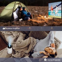 Mini-Projector – Draagbare Slimme Projector – Ultra HD – Ondersteunt Wifi- En Bluetooth-Connectiviteit – Compatibel Met HDMI/USB En Andere Apparaten – Creëer Je Eigen Thuisbioscoop – 180° Draaibaar – Wit — thumbnail 5
