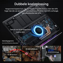A15 Pro Laptop - 16 Inch 2.5K 120Hz Scherm - AMD Ryzen 5 7430U Processor - 16GB DDR4 Geheugen 1TB SSD Opslag - Metalen Behuizing - Windows 11 - Voor Werk Studie en Gaming Zilver — thumbnail 3