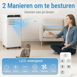 Draagbare Airco - Mobiele Unit - Ruimte Koelen - 3-in-1 Functie - 9000 BTU - Wit — thumbnail 5