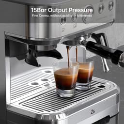 Billie & Loïs espressomachine - Koffiemachine - Pistonmachine - 15 maalstanden - 360° draaibare stoompijp - Eenvoudig te reinigen — thumbnail 5