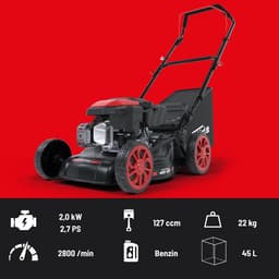 Benzine grasmaaier - Gazonmaaier - Gazononderhoud - Krachtige 4-takt motor - 41 cm maaibreedte - Zwart — thumbnail 5