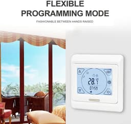 Slimme Thermostaat - Vloerverwarming Controller - Energie Besparen - Dubbele Temperatuursensoren - 10.2 x 9.4 x 6.5 cm - Wit — thumbnail 4