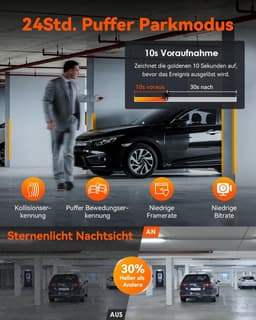 Dashcam - 4K + 1080P + 1080P - 3 Camera's - Nachtzicht - Voor Auto's — thumbnail 3