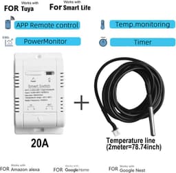 Temperatuurschakelaar Sensor - Slimme Thermostaat - Energie Besparen - APP Controle - 20A - Wit — thumbnail 3
