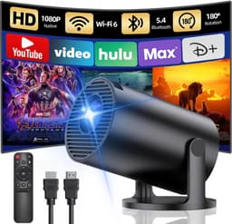 QIN® Draagbare beamer - Beamer - Projector - Mini Beamer - Zwart - 9cm x 9cm x 16cm — thumbnail 1