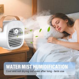 Luchtkoeler - Draagbare airconditioner - Stille mobiele airco met 180mL watertank - Zonder Afvoerslang - Oplaadbare mini airco - Voor kantoor buiten en in de auto - Groente — thumbnail 5