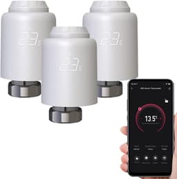Slimme Radiator Klep - Thermostaat Bediening - Energie Besparen - Wifi Direct Geen Hub - 58.4x58.4x97 mm - Wit — thumbnail 1