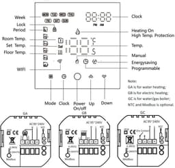 Digitale Thermostaat - Slimme Regelaar - Verwarming Instellen - Wifi App Bediening - LCD Display - Zwart — thumbnail 3