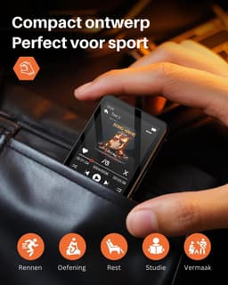 SNJY® MP3 Speler Bluetooth - MP4 Speler - Muziek Speler - 128GB - Zwart — thumbnail 5