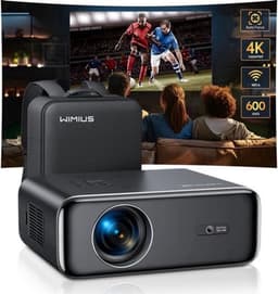 Wimius - Beamer - Projector Beamer - Projector 4k - 1080P - Automatische focus - met WiFi 6 en Bluetooth 5.2 - 600ANSI - Buiten- en thuisprojector - Zwart — thumbnail 2