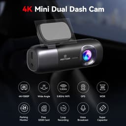 Dashcam 4K + 1080P – Voor- en Achtercamera – WiFi & GPS – Nachtzicht – App-bediening – Inclusief 32GB Kaart — thumbnail 4