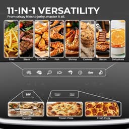 Zerova Dubbele Airfryer - Heteluchtfriteuse - Heteluchtoven - Oven - Bakoven - LED Touchscreen - 10 Programma’s - 2000W - Zwart — thumbnail 3