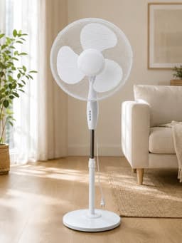 Staande Ventilator 40 cm – 50W – 3 Snelheden – 3 bladenIn Hoogte Verstelbaar * iameter: 40 cm * Vermogen: 50 Watt * Hoogte: verstelbaar tot 125 cm * Snelheden: 3 standen * Oscillatiefunctie: Ja — thumbnail 1