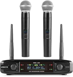 Draadloze microfoon set - Vonyx VM42HH - UHF Microfoons met tuner - Zang microfoons — thumbnail 1