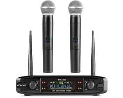 Draadloze microfoon set - Vonyx VM42HH - UHF Microfoons met tuner - Zang microfoons