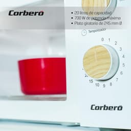 Magnetron Oven - Keukenapparaat - Snel Opwarmen - Mechanische Bediening - 20 Liter - Wit — thumbnail 4