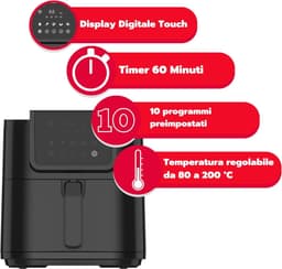 8L Luchtfriteuse met Digitaal Display en Timer voor Familiediners — thumbnail 3