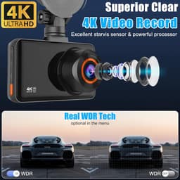 Dashcam Auto - Rijrecorder Camera - Veilig Rijden - 4K Hoge Resolutie - 3 inch IPS Scherm - Zwart — thumbnail 3