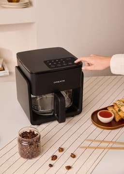 Heteluchtfriteuse Glas 4.2L Zwart voor Gezond Frituren 1300W — thumbnail 3