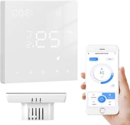 Slimme Thermostaat - Vloerverwarming Regelaar - Comfort Thuis - App & Spraakbesturing - 100-240V - Wit — thumbnail 1