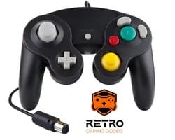 Retro Gaming Goods® - Controller - Zwart - Geschikt voor Nintendo Gamecube, Nintendo Wii & Nintendo Wii U