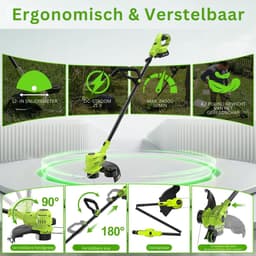 ApexArte® Grasmaaier Elektrisch - Grastrimmers met Accu - Geelgroen — thumbnail 3
