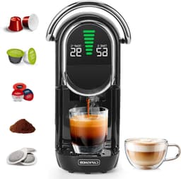 Koffiecupmachine - Koffiezetapparaat - Thuisgebruik - 5-in-1 veelzijdig - 06L reservoir - Zwart — thumbnail 1