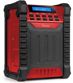 Bouwradio - Audizio Jobsite bouwradio met accu - Bluetooth, DAB+ en FM - IP54 waterdicht - Rood — thumbnail 1