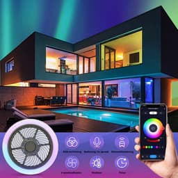 TamTrade Plafondventilator - Plafond ventilator met verlichting - Inclusief afstandbediening - LED - Dimbaar - RGB - Bluetooth — thumbnail 4
