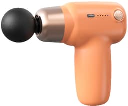 Ultracompact massagepistool, diepweefselmassageapparaat voor spierontspanning, draagbaar massageapparaat met 4 snelheidsstanden - wordt geleverd met 4 aansluitingen - oranje — thumbnail 1