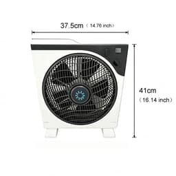 Boxventilator 38 cm - 3 Snelheden - 3 Uur Timer - 360° Luchtcirculatie - Vloerventilator - Wit/Grijs - 230V — thumbnail 2