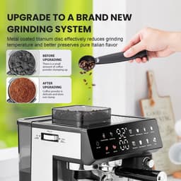 Chelsey- store - Koffiezetapparaat - Koffiemachines - Espressomachine Volautomaat Bonen- 20 maalstanden - 1350 W Volautomatisch- Dubbele boiler - Melkopschuimer - 2,7 liter Watertank - Touchscreen - Bonen -en Poederkoffie - Zwart — thumbnail 3