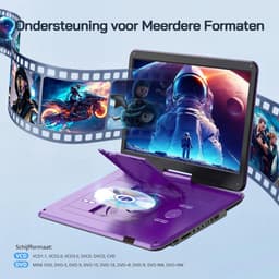 Lìon® Draagbarer Dvd Speler - Draaibaar Scherm - Draagbare Dvd Speler met Scherm - Sering - 42cm x 30cm 12cm — thumbnail 4