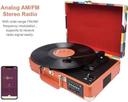 DIGITNOW Platenspeler - Ingebouwde Speakers - Auto-stop - Retro - Gekleurd — thumbnail 2