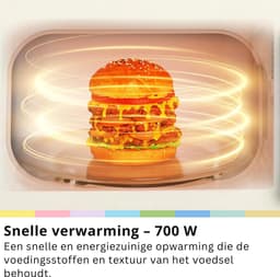 SNJY® Magnetron Vrijstaand - Microgolf - Microwave - 5 Standen - 20 Liter - 36,3D x 44B x 25,9H cm - 700W - Crème — thumbnail 3