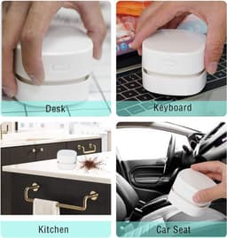 Mini Draadloze Tafelstofzuiger, Draagbare Bureau Stofzuiger USB-oplaadbaar voor Toetsenbord, Laptop, Kantoor, Auto en Huisdierenhaar(Rood) — thumbnail 4