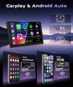 Autorradio 9" HD - 4G 64GB - Bluetooth met Carplay - GPS en AHD Achteruitrijcamera - ShopVlot — thumbnail 3